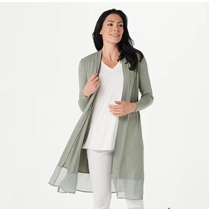 ✨NWT LOGO by Lori Goldstein Chiffon Hem Duster